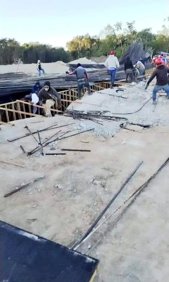 Colapsa puente del Tren Maya en Felipe Carrillo Puerto, reportan trabajadores heridos